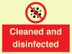 Cleaned and disinfected